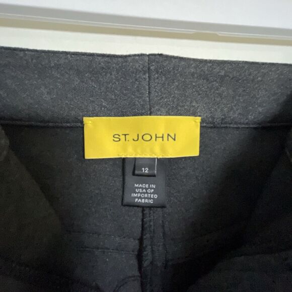 St. John Women's Size 12 Gray Wool Blend Stretch Dress Trousers Pants - Picture 5 of 8